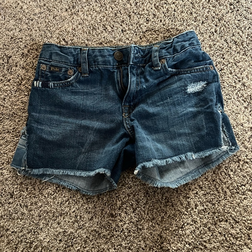 Ralph Lauren Girl’s Distressed Blue Jean Shorts